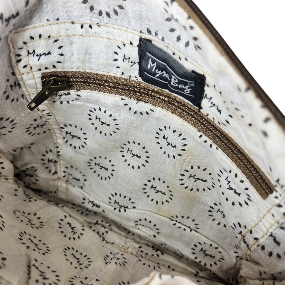 Myra Bag Crossbody Upcycled Canvas Genuine Cowhide Hair Patchwork Boho Leather - Picture 11 of 15